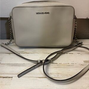 Michael Kors Neutral Cream Crossbody with Chain Strap